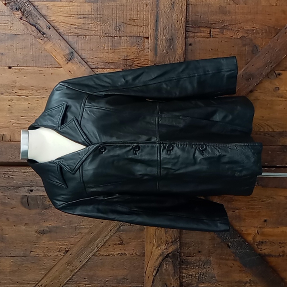 Leather Limited Genuine Leather Black Coat Womens L/XL